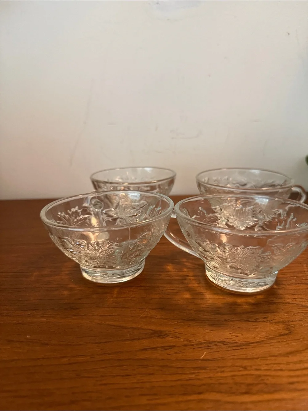 Vintage Princess House Fantasia Crystal Teacups - Punch Cups set/4